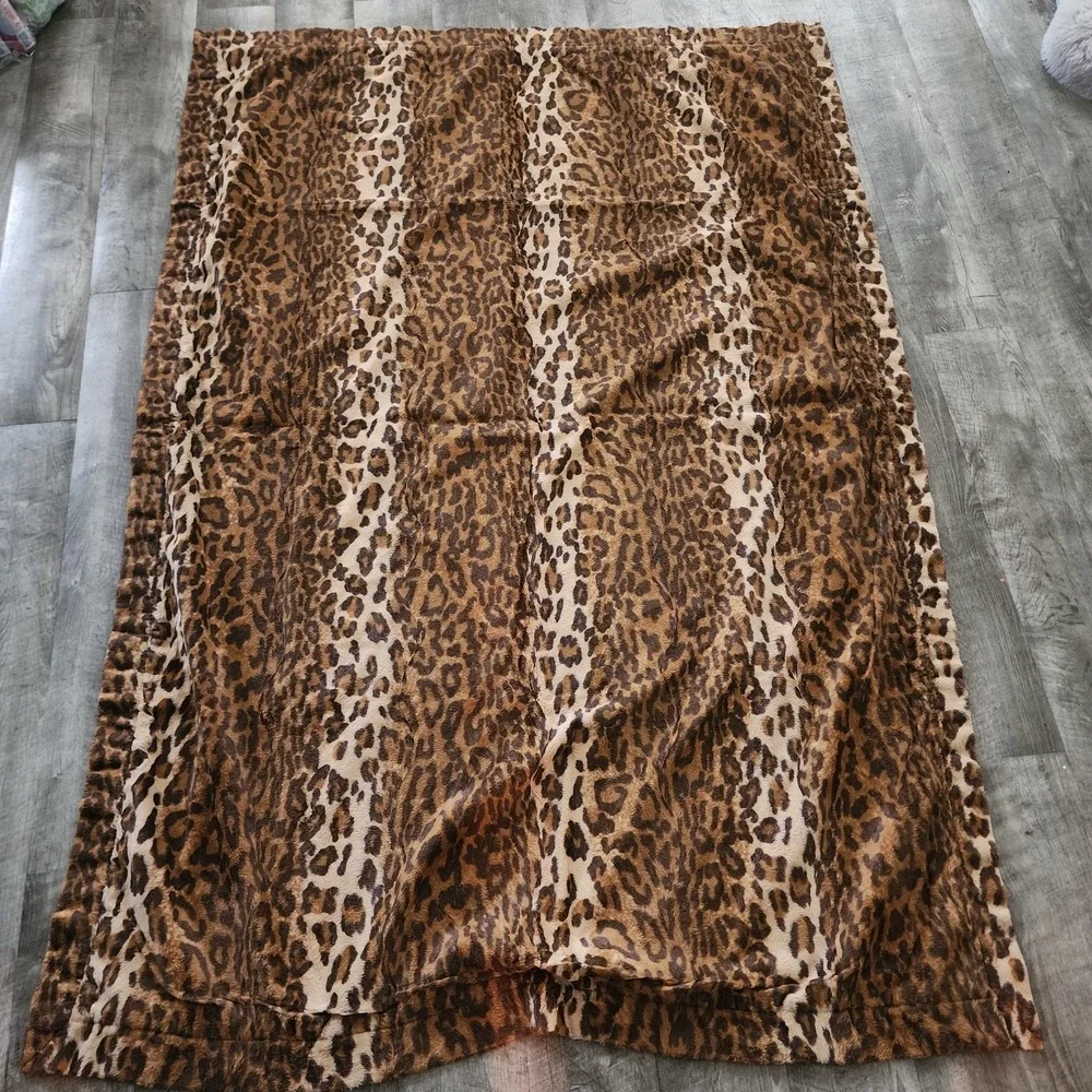 Vintage 90s Ralph Lauren Floral Leopard Print Guinevere Blanket Throw 48x71